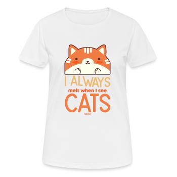 Katzenliebhaber Katzenfreund Kind - Frauen T-Shirt atmungsaktiv - Weiß - Vorne - AI Model Female 172 dark (172cm)