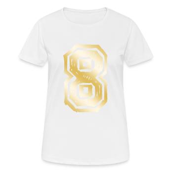 8 Nombre d’or - T-shirt respirant Femme - blanc - Devant - AI Model Female 172 dark (172cm)