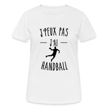 je peux pas j ai handball humour sport - T-shirt respirant Femme - blanc - Devant - AI Model Female 172 dark (172cm)
