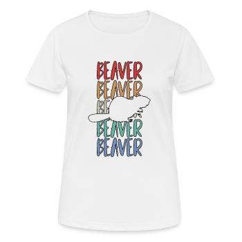 Biber - Frauen T-Shirt atmungsaktiv - Weiß - Vorne - AI Model Female 172 dark (172cm)