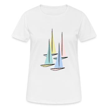 Segelboote - Frauen T-Shirt atmungsaktiv - Weiß - Vorne - AI Model Female 172 dark (172cm)