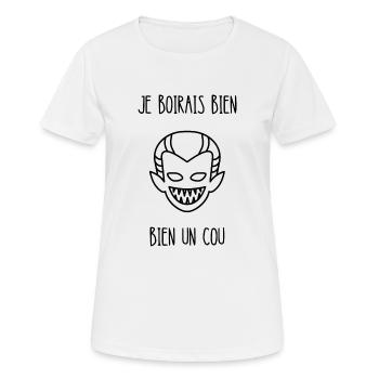 je boirais bien un cou - T-shirt respirant Femme - blanc - Devant - AI Model Female 172 dark (172cm)