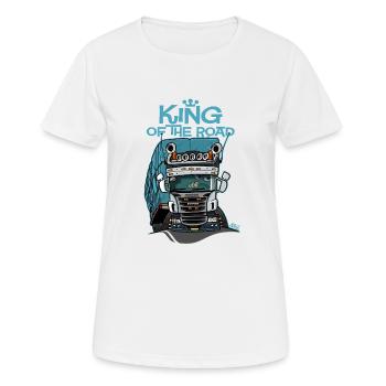 323 Roi de la route (à l’obscurité) - T-shirt respirant Femme - blanc - Devant - AI Model Female 172 dark (172cm)