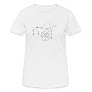 Appareil photo, appareil photo vintage, , vieil appareil photo, vieux - T-shirt respirant Femme - blanc - Devant - AI Model Female 172 dark (172cm)