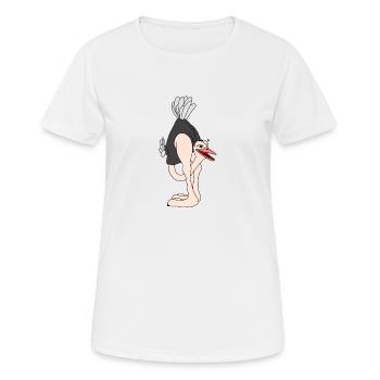 Strauß Cartoon Strauß Clipart Straußenkopf - Frauen T-Shirt atmungsaktiv - Weiß - Vorne - AI Model Female 172 dark (172cm)