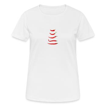 Rote Chilischoten-Grafik - Frauen T-Shirt atmungsaktiv - Weiß - Vorne - AI Model Female 172 dark (172cm)