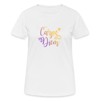 carpe Diem - T-shirt respirant Femme - blanc - Devant - AI Model Female 172 dark (172cm)