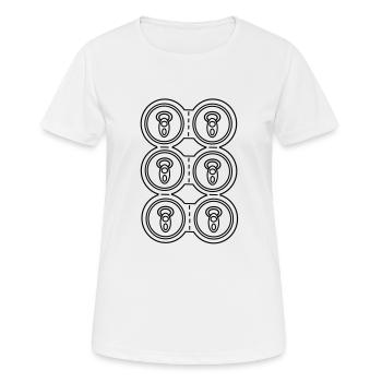 Sixpack Dosen / Bier - Frauen T-Shirt atmungsaktiv - Weiß - Vorne - AI Model Female 172 dark (172cm)