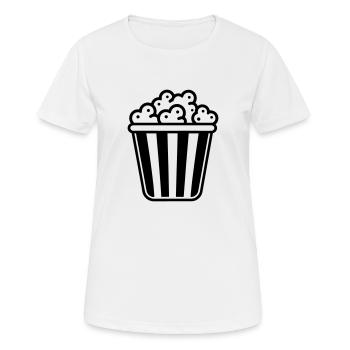 Popcorn - Frauen T-Shirt atmungsaktiv - Weiß - Vorne - AI Model Female 172 dark (172cm)
