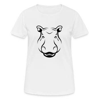 Nilpferd - Frauen T-Shirt atmungsaktiv - Weiß - Vorne - AI Model Female 172 dark (172cm)