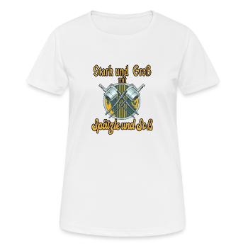 Spätzle und Soß - Frauen T-Shirt atmungsaktiv - Weiß - Vorne - AI Model Female 172 dark (172cm)