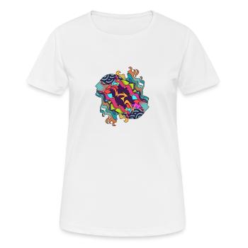Streetart Abstrakt Kunst - Frauen T-Shirt atmungsaktiv - Weiß - Vorne - AI Model Female 172 dark (172cm)