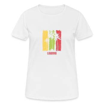 Lahaina Maui Hawaii Artistique Abstrait Cool Palm - T-shirt respirant Femme - blanc - Devant - AI Model Female 172 dark (172cm)