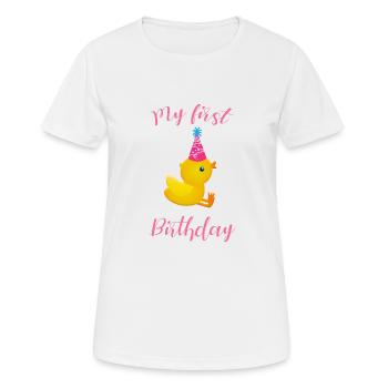 Mon premier anniversaire - T-shirt respirant Femme - blanc - Devant - AI Model Female 172 dark (172cm)
