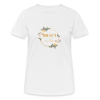 TEAM BRAUT ON TOUR! Blumen personalisierbar - Frauen T-Shirt atmungsaktiv - Weiß - Vorne - AI Model Female 172 dark (172cm)