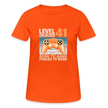 41. Geburtstag Gamer Videospiele - Frauen T-Shirt atmungsaktiv - Neonorange - Vorne - AI Model Female 172 dark (172cm)