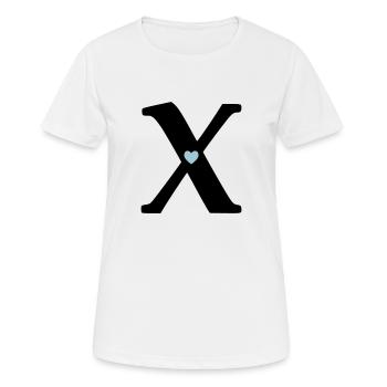 Buchstabe X Anfangsbuchstabe - Frauen T-Shirt atmungsaktiv - Weiß - Vorne - AI Model Female 172 dark (172cm)