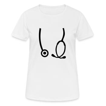 Stethoskop Arzt - Frauen T-Shirt atmungsaktiv - Weiß - Vorne - AI Model Female 172 dark (172cm)