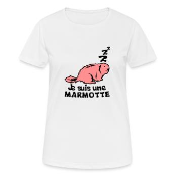 je suis une marmotte animal expression - T-shirt respirant Femme - blanc - Devant - AI Model Female 172 dark (172cm)