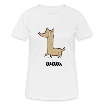Lustiger Hund | Wau Hunde Design | Süßes Geschenk - Frauen T-Shirt atmungsaktiv - Weiß - Vorne - AI Model Female 172 dark (172cm)