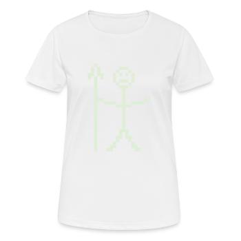 Strichmännchen Krieger Pixelart - Frauen T-Shirt atmungsaktiv - Weiß - Vorne - AI Model Female 172 dark (172cm)