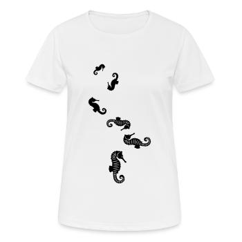 Hippocampe - T-shirt respirant Femme - blanc - Devant - AI Model Female 172 dark (172cm)