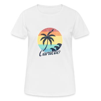 curacao - Frauen T-Shirt atmungsaktiv - Weiß - Vorne - AI Model Female 172 dark (172cm)