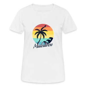 Malediven - Frauen T-Shirt atmungsaktiv - Weiß - Vorne - AI Model Female 172 dark (172cm)