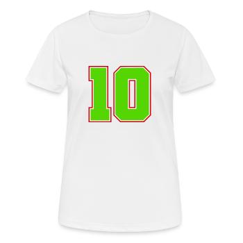 Number 10 football - Women's Breathable T-Shirt - white - Front - AI Model Female 172 dark (172cm)