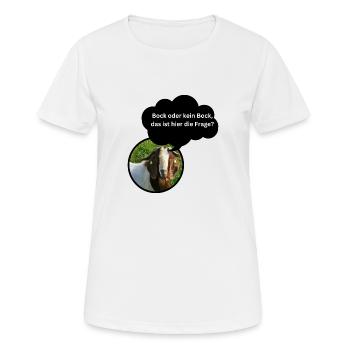 Fun Shirt "Bock oder kein Bock..." - Frauen T-Shirt atmungsaktiv - Weiß - Vorne - AI Model Female 172 dark (172cm)