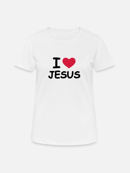 I Love Jesus - Women's Breathable T-Shirt - white
