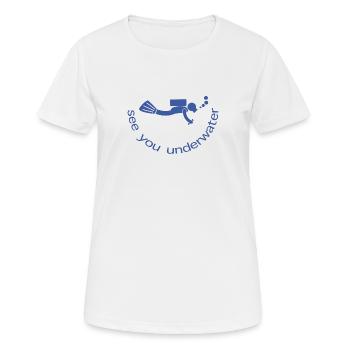 see you underwater - Frauen T-Shirt atmungsaktiv - Weiß - Vorne - AI Model Female 172 dark (172cm)