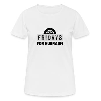 Fridays for Hubraum - Frauen T-Shirt atmungsaktiv - Weiß - Vorne - AI Model Female 172 dark (172cm)