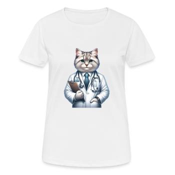 Cute Cat Doctor - Frauen T-Shirt atmungsaktiv - Weiß - Vorne - AI Model Female 172 dark (172cm)