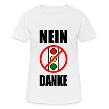 ampel nein danke - Frauen T-Shirt atmungsaktiv - Weiß - Vorne - AI Model Female 172 dark (172cm)