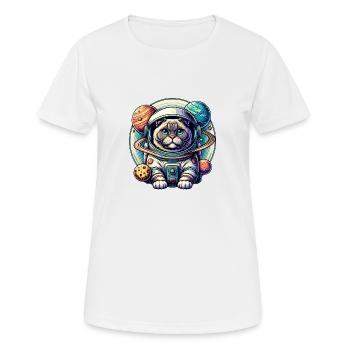 Little cute cat as astronaut spaceman - Women's Breathable T-Shirt - white - Front - AI Model Female 172 dark (172cm)