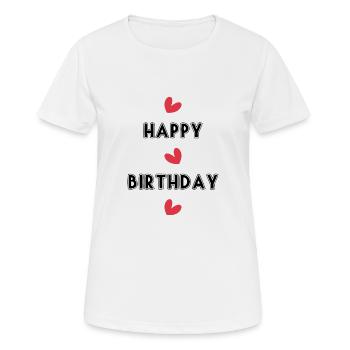ALLES GUTE ZUM GEBURTSTAG!. ALLES GUTE ZUM GEBURTSTAG!. JAHRESTAG. - Frauen T-Shirt atmungsaktiv - Weiß - Vorne - AI Model Female 172 dark (172cm)