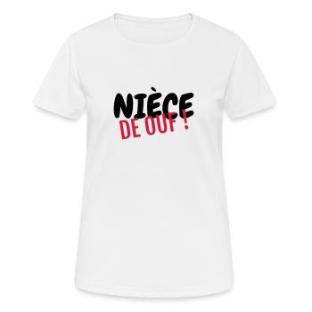 Niece Nichte Nièce Baby Bébé Family - Women's Breathable T-Shirt - white - Front - AI Model Female 172 dark (172cm)