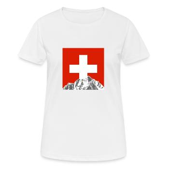 Swiss Flag - Frauen T-Shirt atmungsaktiv - Weiß - Vorne - AI Model Female 172 dark (172cm)