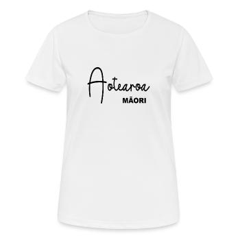 Aotearoa MAORI - Frauen T-Shirt atmungsaktiv - Weiß - Vorne - AI Model Female 172 dark (172cm)