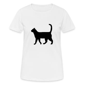 Katze schwarz - Frauen T-Shirt atmungsaktiv - Weiß - Vorne - AI Model Female 172 dark (172cm)