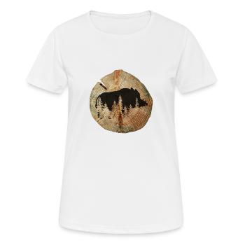 Tree disc wild boar - Women's Breathable T-Shirt - white - Front - AI Model Female 172 dark (172cm)