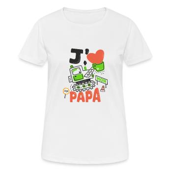 J'aime mon papa cadeau père et fils fille - T-shirt respirant Femme - blanc - Devant - AI Model Female 172 dark (172cm)