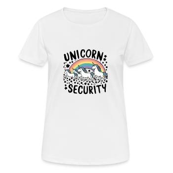 Unicorn Security Unicorn Motto Unicorn Security - T-shirt respirant Femme - blanc - Devant - AI Model Female 172 dark (172cm)