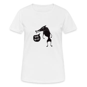 Wolf Woof !! T-shirt - T-shirt respirant Femme - blanc - Devant - AI Model Female 172 dark (172cm)
