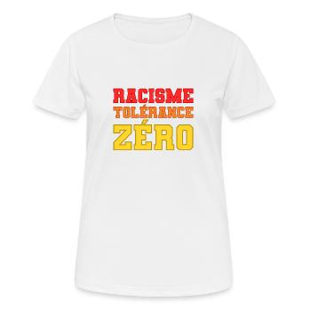 Racisme, tolérance zéro - T-shirt respirant Femme - blanc - Devant - AI Model Female 172 dark (172cm)