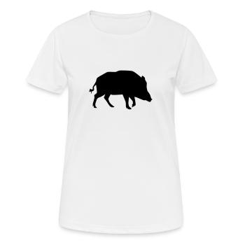 Wildschwein - Frauen T-Shirt atmungsaktiv - Weiß - Vorne - AI Model Female 172 dark (172cm)