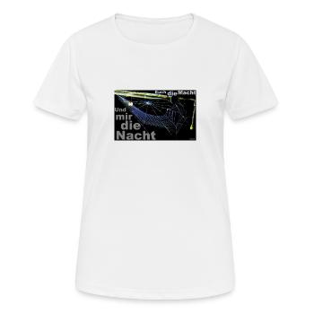 Zoffart DIE NACHT - Frauen T-Shirt atmungsaktiv - Weiß - Vorne - AI Model Female 172 dark (172cm)
