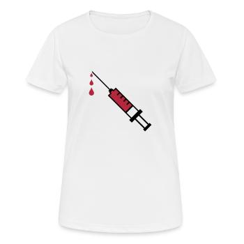 sang seringue - T-shirt respirant Femme - blanc - Devant - AI Model Female 172 dark (172cm)