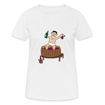 vin | buveurs de vin vintage de fût de vin rouge - T-shirt respirant Femme - blanc - Devant - AI Model Female 172 dark (172cm)